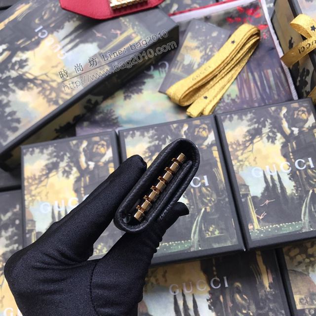 Gucci包 古馳女包 456118 黑色全皮 Gucci鑰匙包  gudj1435